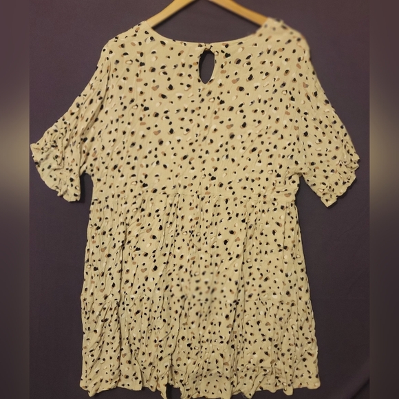 White Birch Cream and Black Spotted Mini Dress - Picture 2 of 3